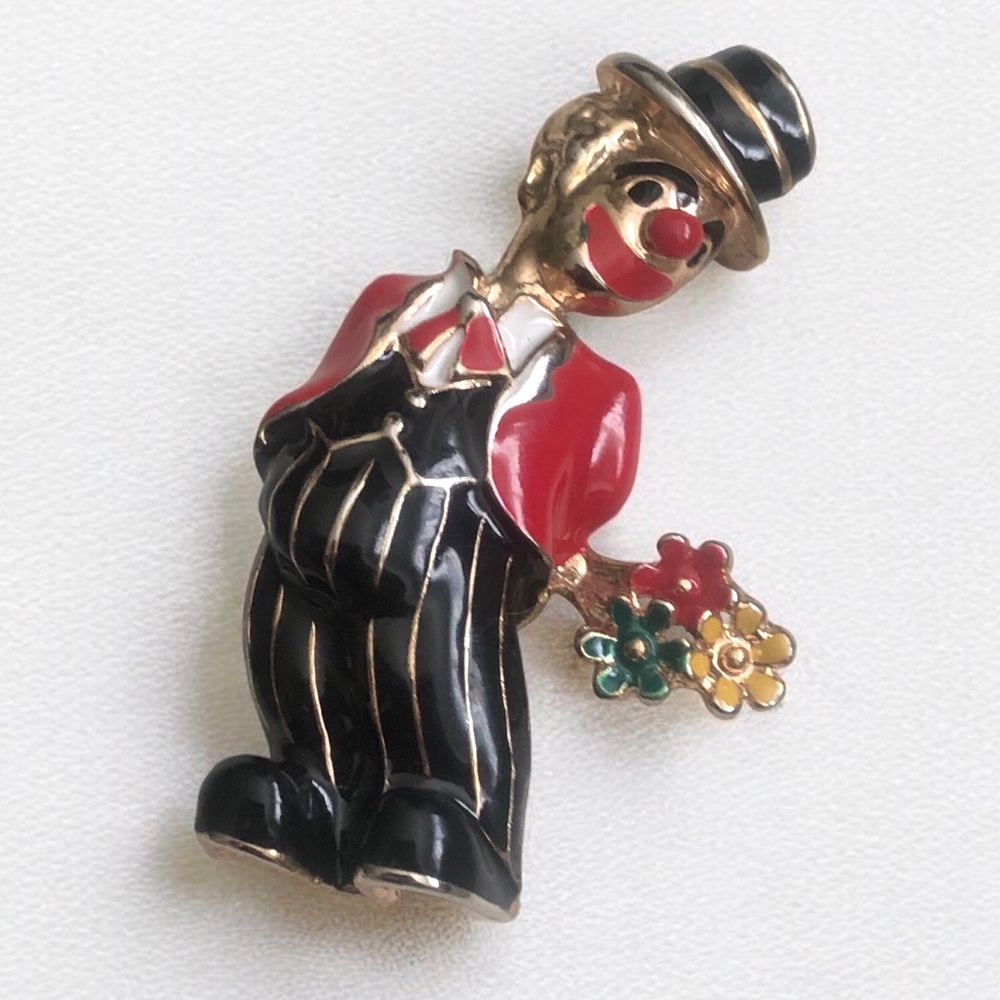 Unsigned Jomaz Clown Brooch